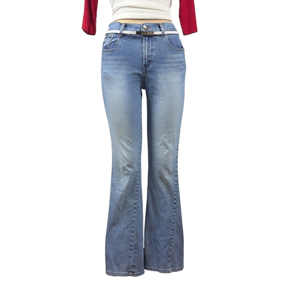 XOXO Denim - Y2K XOXO Light Wash Bootcut Jeans Heart Logo Mid Rise Western 2000s Chic M